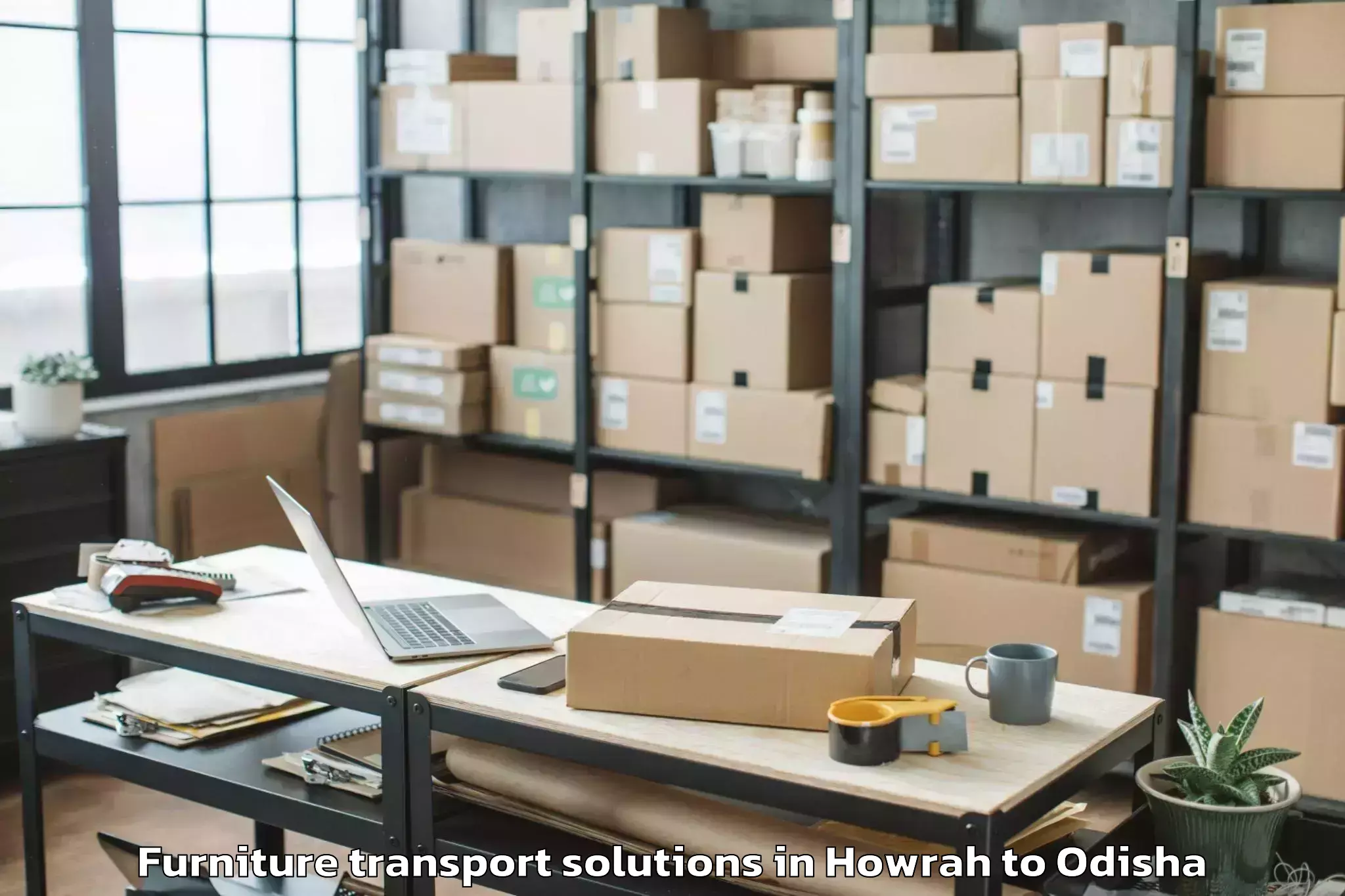 Quality Howrah to Burla Furniture Transport Solutions